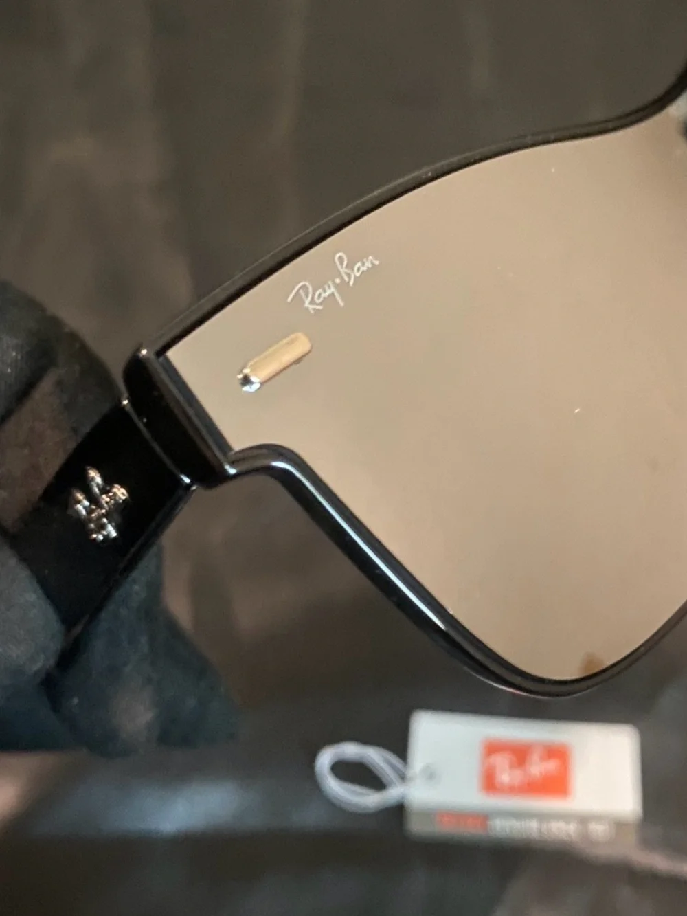 Ray-Ban Blaze Wayfarer Silver Mirror Shield Sunglasses RB4440